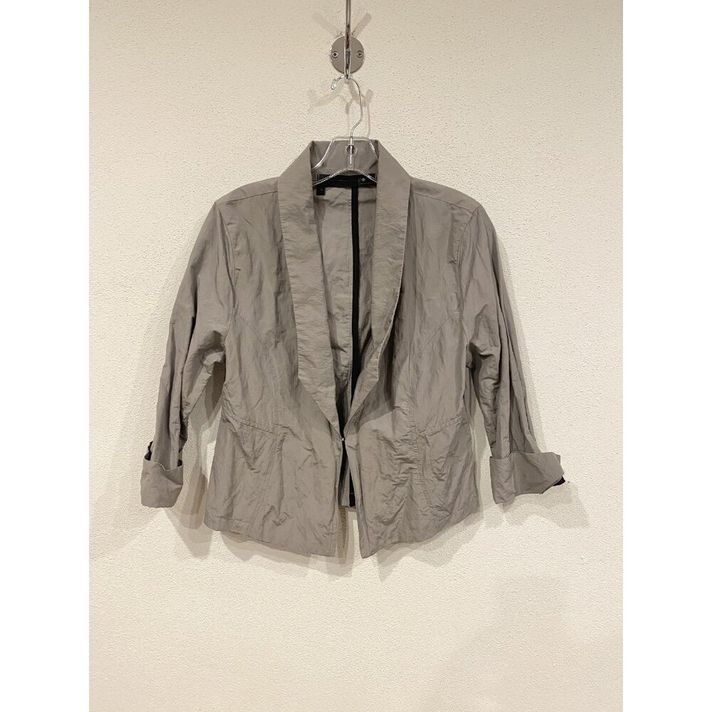 Women's Light Gray Open-Front Blazer Jacket
